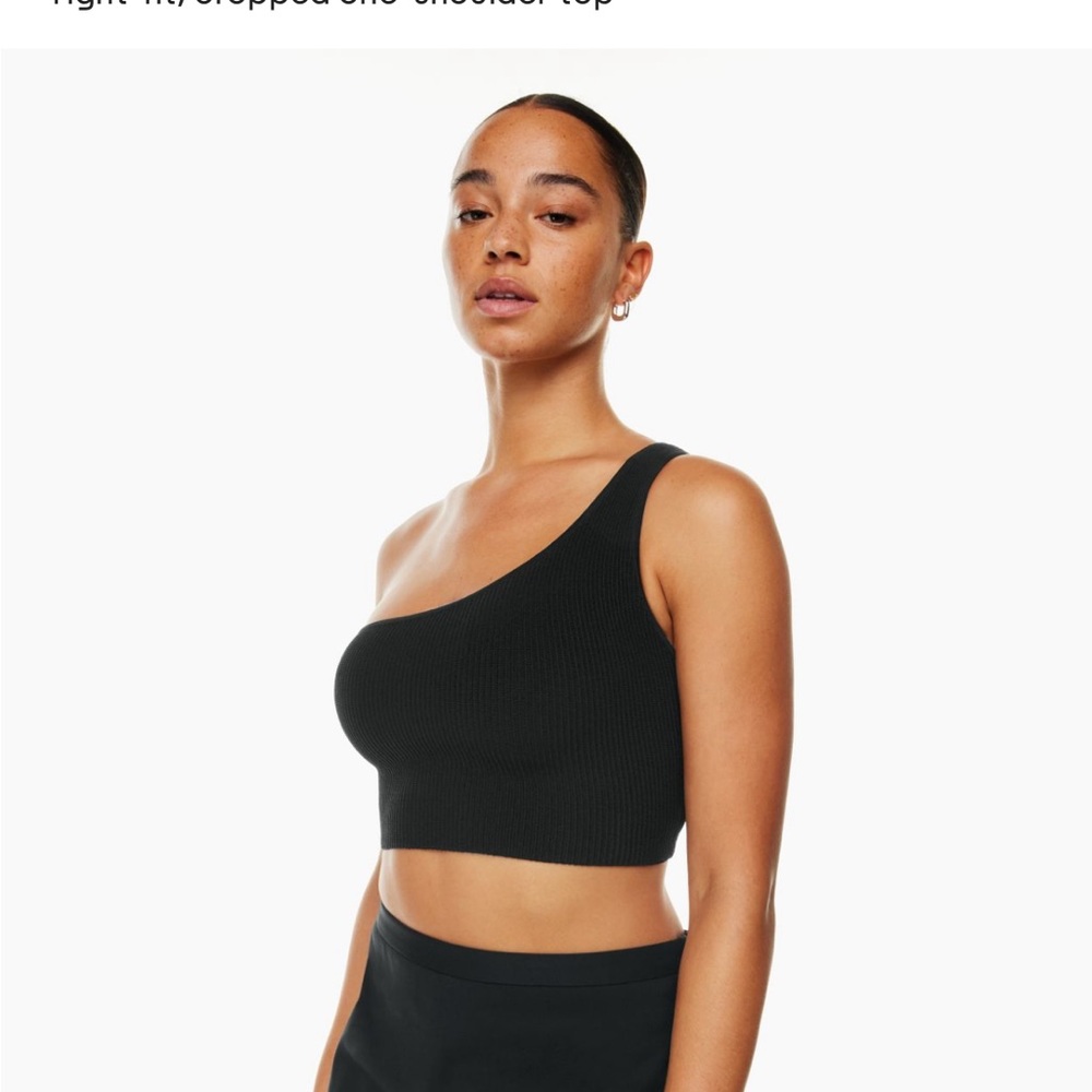 Aritzia Babaton Sculpt Knit One-Shoulder Cropped Tank